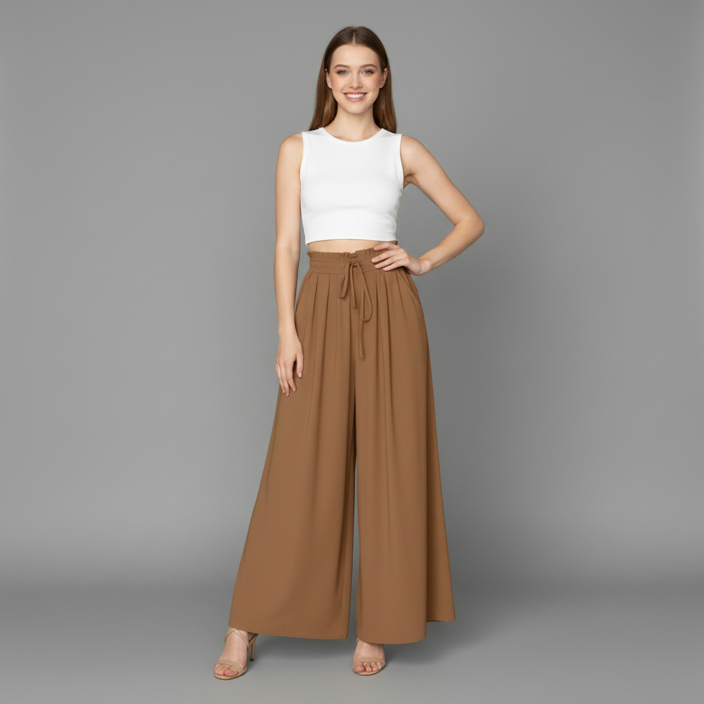 Linen Wide Leg Pants Women | Elegant Black Trousers