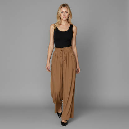 Linen Wide Leg Pants Women | Elegant Black Trousers