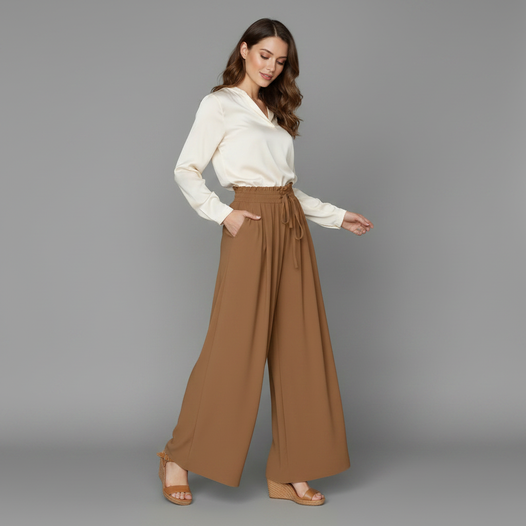 Linen Wide Leg Pants Women | Elegant Black Trousers